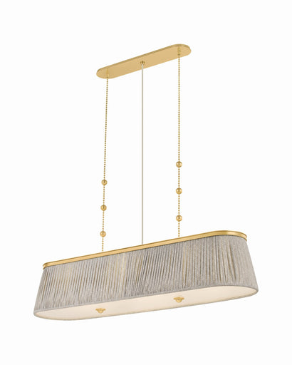 Valeria Three Light Linear Aged Brass