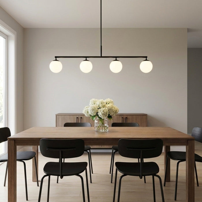 Generation Lighting - GLC1814MBK - Four Light Linear Chandelier - Nube - Midnight Black