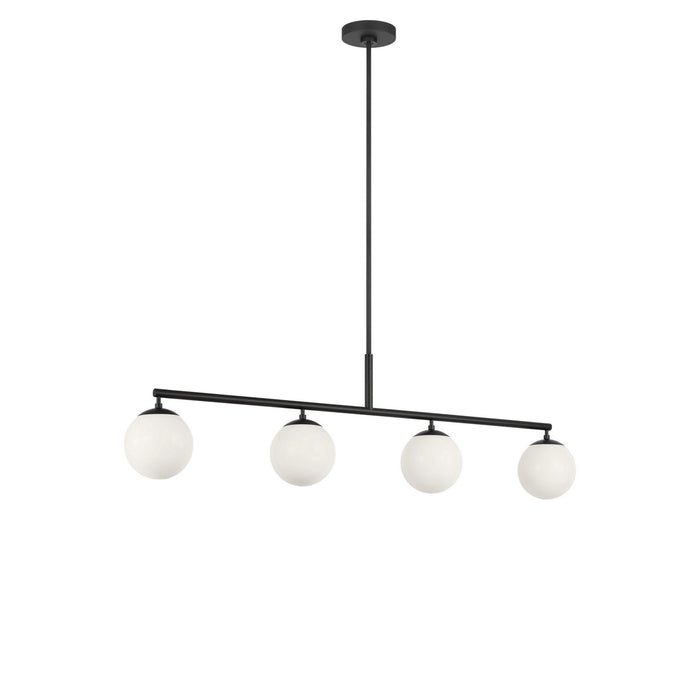Generation Lighting - GLC1814MBK - Four Light Linear Chandelier - Nube - Midnight Black