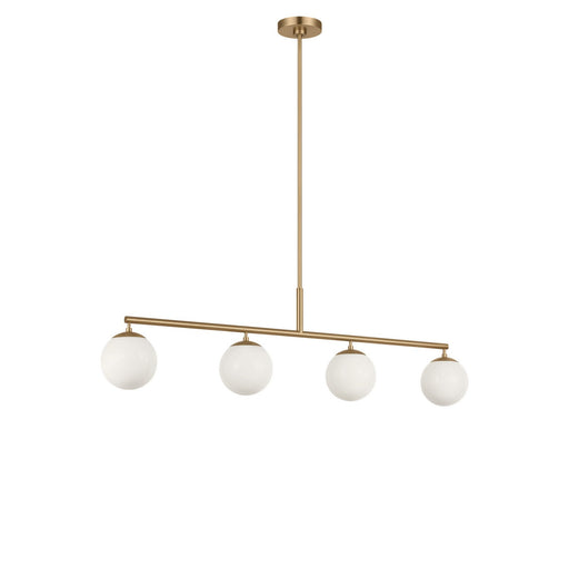 Nube Four Light Linear Chandelier Satin Brass