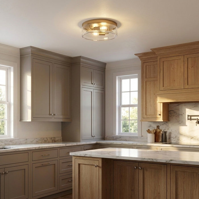 Generation Lighting - GLF1722SBE - Two Light Flush Mount - Rhett - Satin Brass