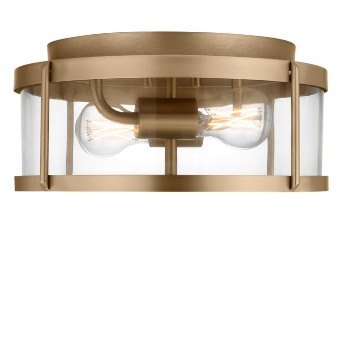 Generation Lighting - GLF1732SBE - Two Light Flush Mount - Lumra - Satin Brass