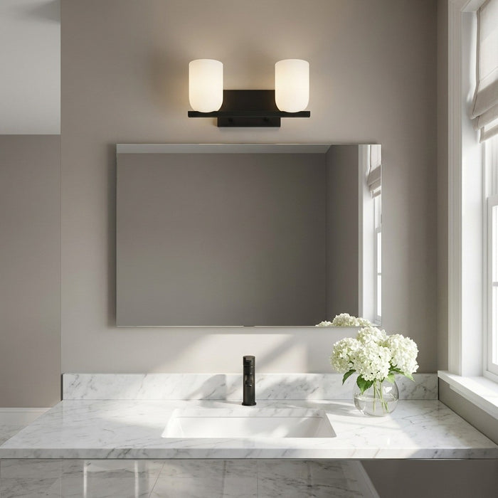 Generation Lighting - GLV1962MBK - Two Light Vanity - Neblina - Midnight Black