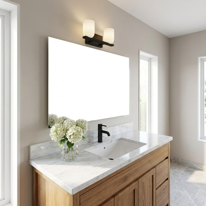 Generation Lighting - GLV1962MBKE - Two Light Vanity - Neblina - Midnight Black