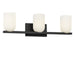 Generation Lighting - GLV1973MBK - Three Light Vanity - Neblina - Midnight Black
