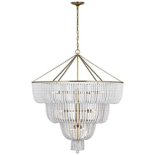 Visual Comfort Signature - ARN 5303HAB-WG - LED Chandelier - Jacqueline - Hand-Rubbed Antique Brass