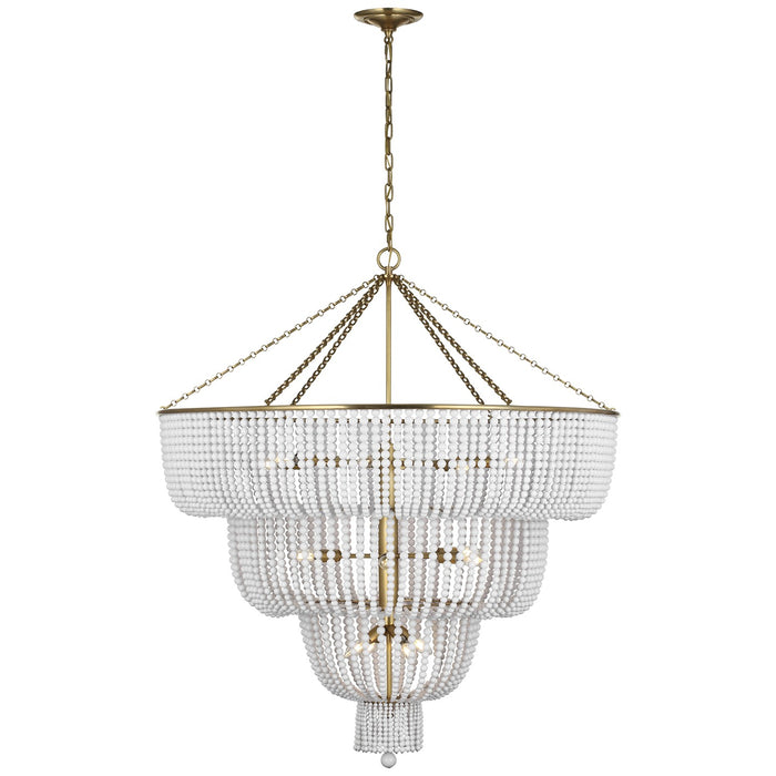 Visual Comfort Signature - ARN 5303HAB-WG - LED Chandelier - Jacqueline - Hand-Rubbed Antique Brass