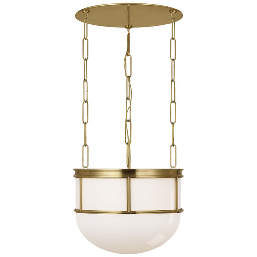 Martil LED Lantern Antique-Burnished Brass with White Glass