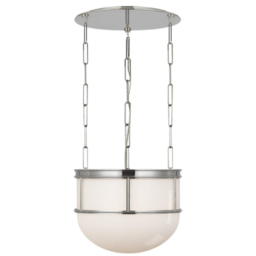 Martil LED Lantern Polished Nickel with White Glass