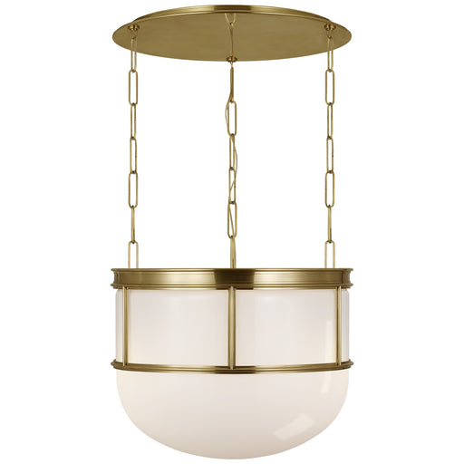 Martil LED Lantern Antique-Burnished Brass with White Glass
