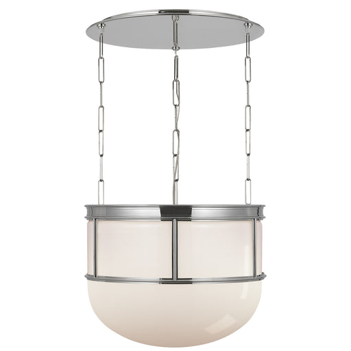 Martil LED Lantern Polished Nickel with White Glass