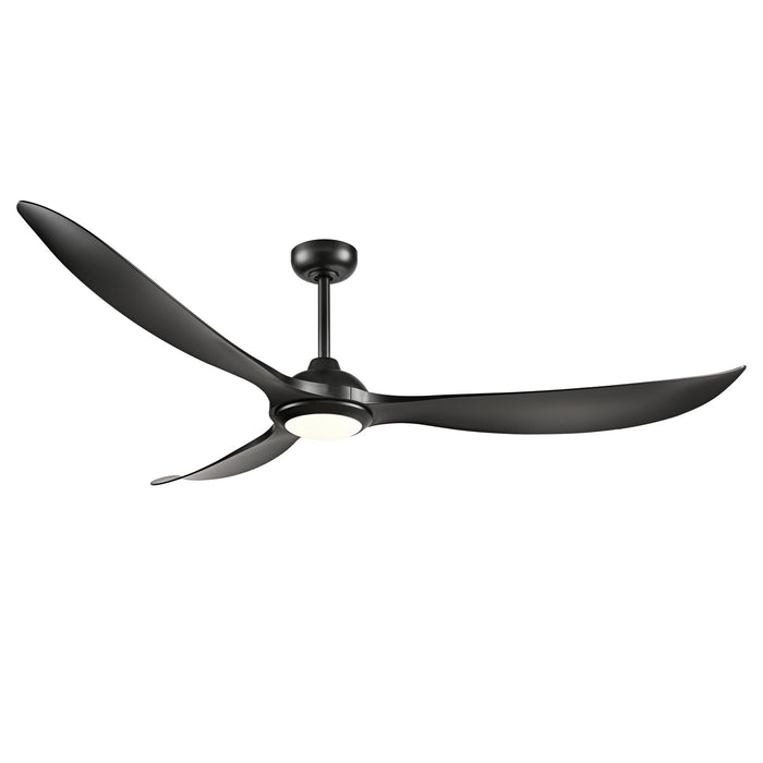 Millennium - 1087WLED-MBK-MBK - 72" Ceiling Fan - Wynleaf - Matte Black