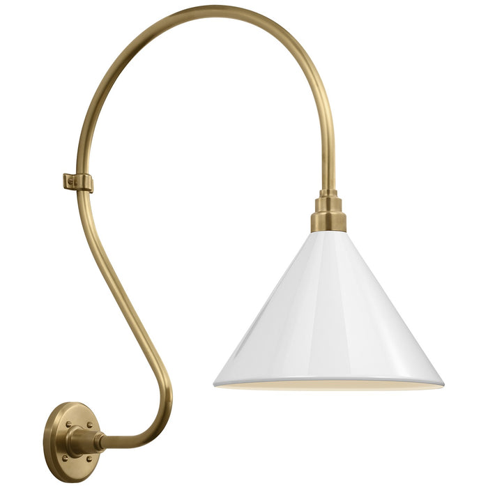 Visual Comfort Signature - TOB 2805HAB/S11-WHT - LED Barn Light - Academy Barn Light - Hand-Rubbed Antique Brass