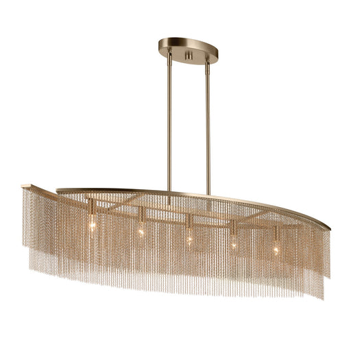 Khaite Five Light Linear Chandelier Champagne Bronze
