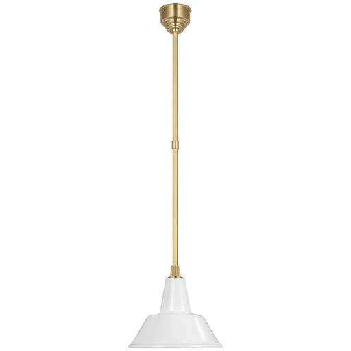 Visual Comfort Signature - TOB 5802HAB-WHT - LED Pendant - Academy Barn Light - Hand-Rubbed Antique Brass