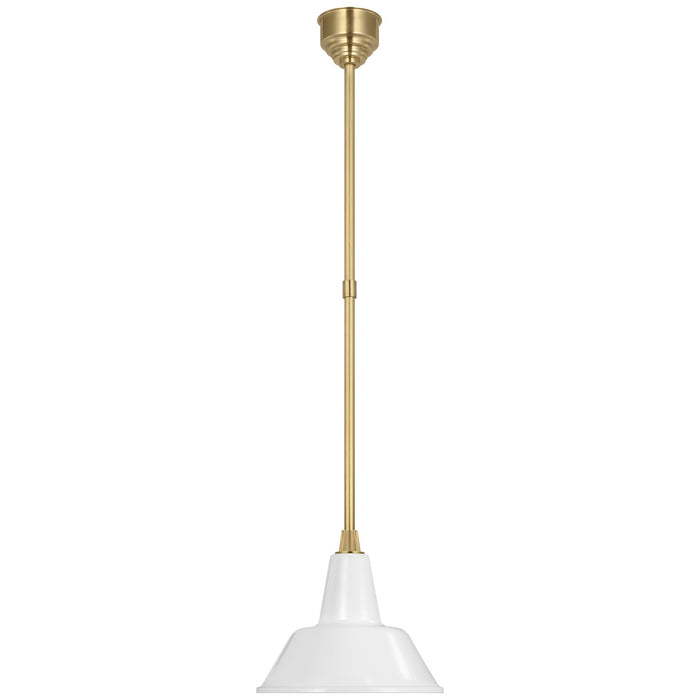 Visual Comfort Signature - TOB 5802HAB-WHT - LED Pendant - Academy Barn Light - Hand-Rubbed Antique Brass