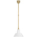 Visual Comfort Signature - TOB 5802HAB-WHT - LED Pendant - Academy Barn Light - Hand-Rubbed Antique Brass