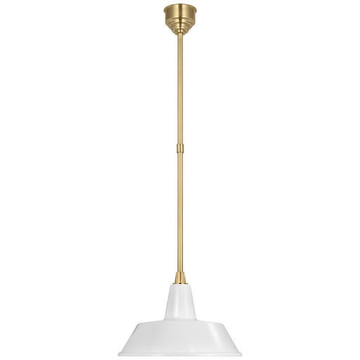 Visual Comfort Signature - TOB 5803HAB-WHT - LED Pendant - Academy Barn Light - Hand-Rubbed Antique Brass