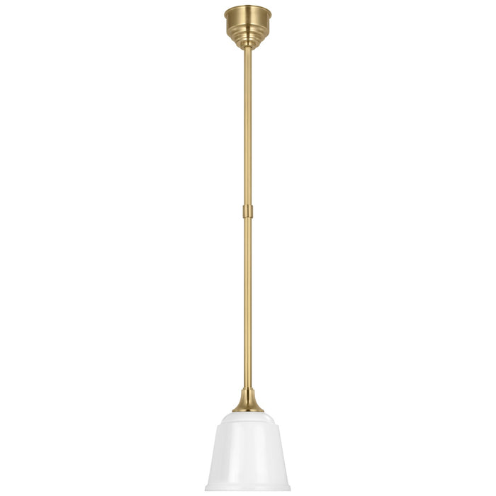 Visual Comfort Signature - TOB 5810HAB-WHT - LED Pendant - Academy Barn Light - Hand-Rubbed Antique Brass