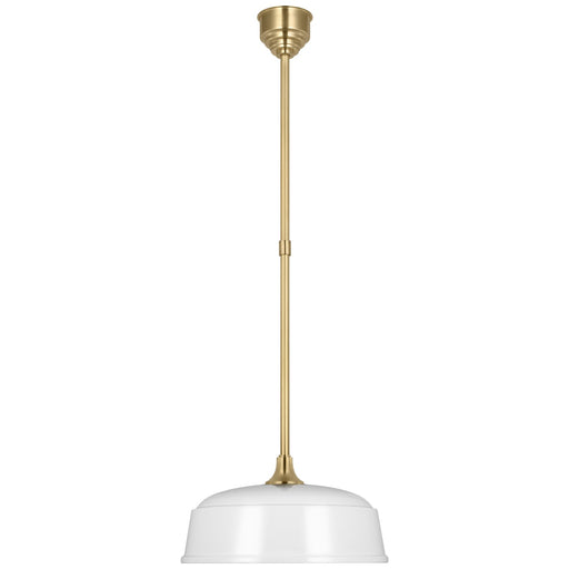 Visual Comfort Signature - TOB 5812HAB-WHT - LED Pendant - Academy Barn Light - Hand-Rubbed Antique Brass