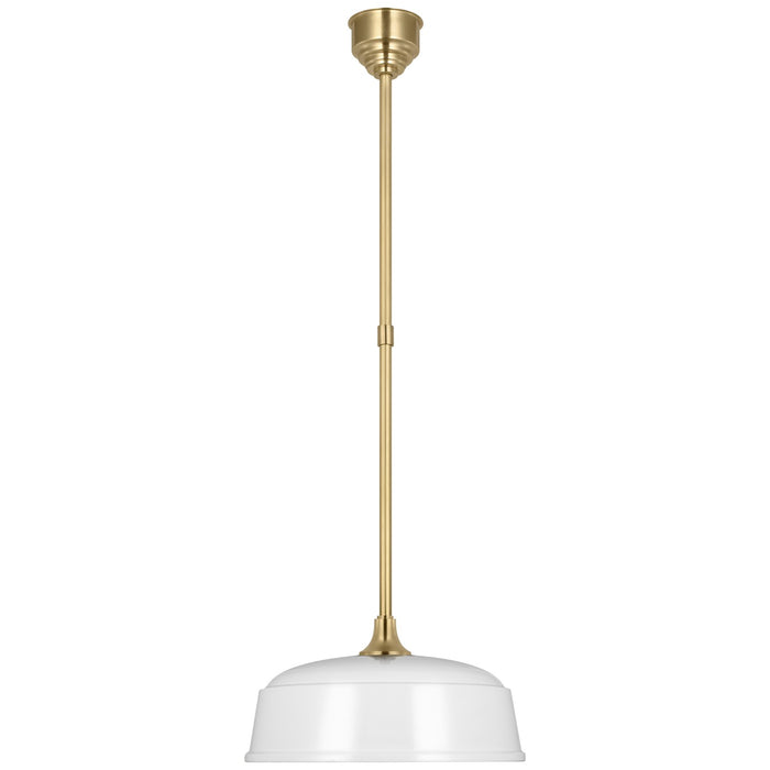 Visual Comfort Signature - TOB 5812HAB-WHT - LED Pendant - Academy Barn Light - Hand-Rubbed Antique Brass
