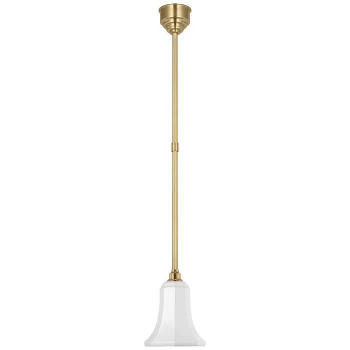 Visual Comfort Signature - TOB 5815HAB-WHT - LED Pendant - Academy Barn Light - Hand-Rubbed Antique Brass