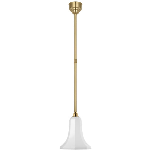Visual Comfort Signature - TOB 5816HAB-WHT - LED Pendant - Academy Barn Light - Hand-Rubbed Antique Brass