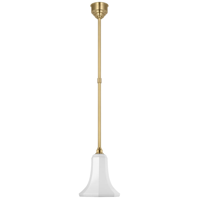 Visual Comfort Signature - TOB 5816HAB-WHT - LED Pendant - Academy Barn Light - Hand-Rubbed Antique Brass