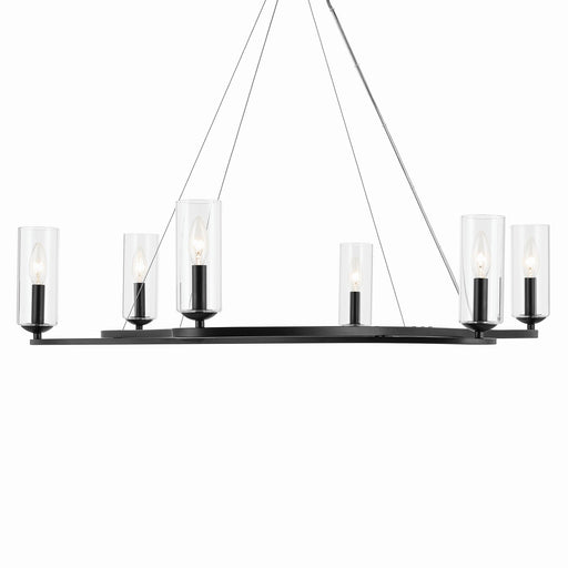 Harpin Six Light Chandelier Black