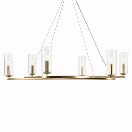 Harpin Six Light Chandelier Champagne Bronze