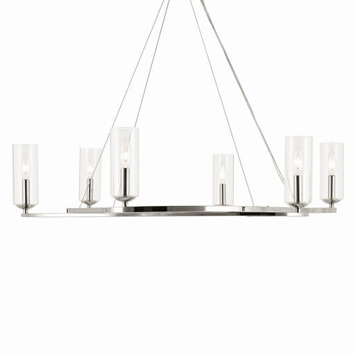Harpin Six Light Chandelier Polished Nickel