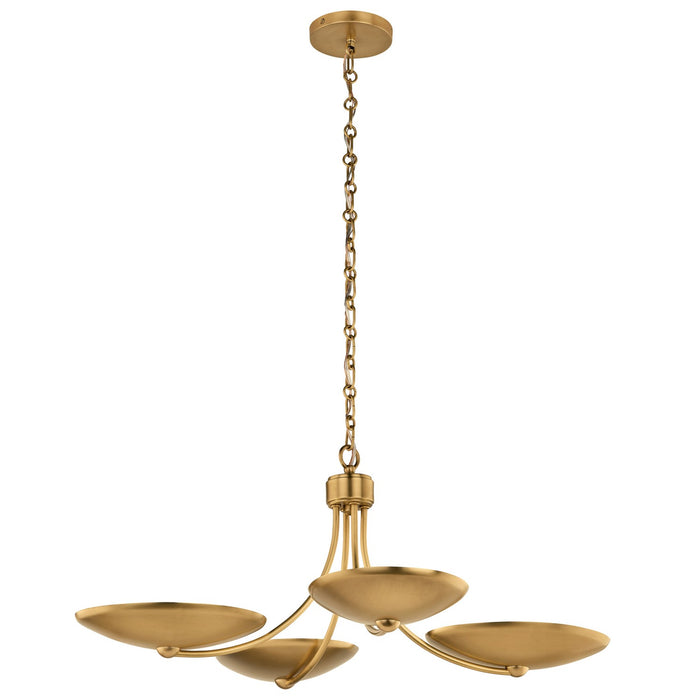 Kichler - 52854LBR - Four Light Chandelier/Semi Flush - Palmela - Lacquered Brass