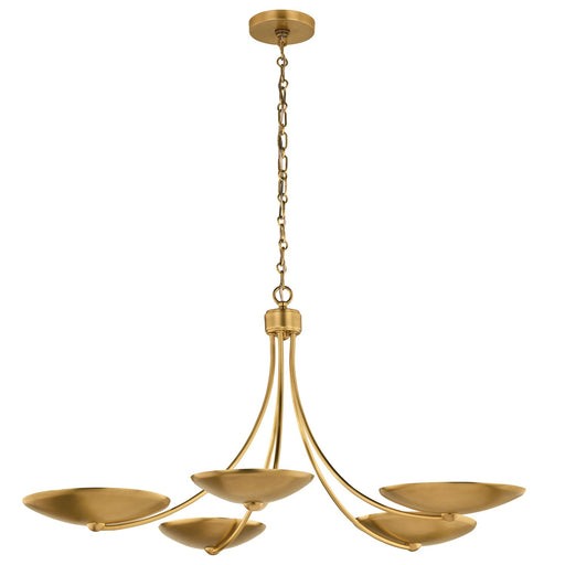 Palmela Five Light Chandelier Lacquered Brass