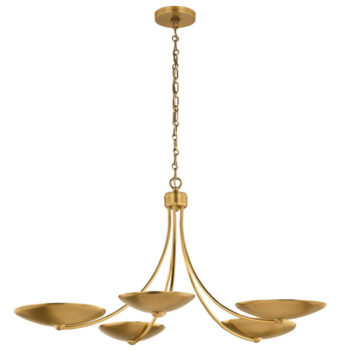 Kichler - 52856LBR - Five Light Chandelier - Palmela - Lacquered Brass