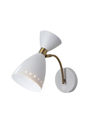 Oscar Wall Lamp White W. Antique Brass