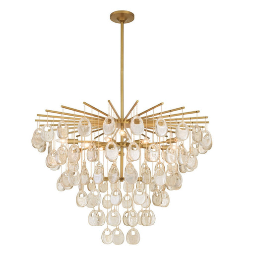 Jacqueline 12 Light Chandelier Amber/Antique Brass