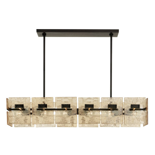 Vetrina Six Light Linear Chandelier Molten Umber/English Bronze