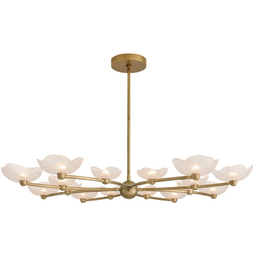 Fleurana LED Chandelier Frosted/Antique Brass
