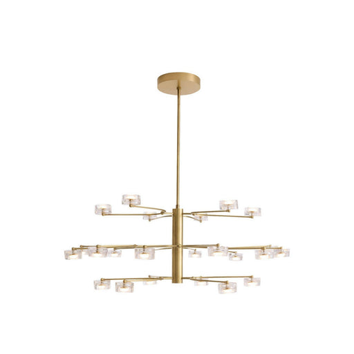 Glacielle LED Chandelier Clear/Antique Brass