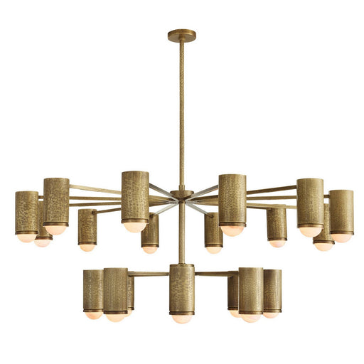 Loryn 20 Light Chandelier Antique Brass/White