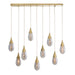 Arteriors - DLC56 - Nine Light Chandelier - Giselle - Smoke Luster/Antique Brass