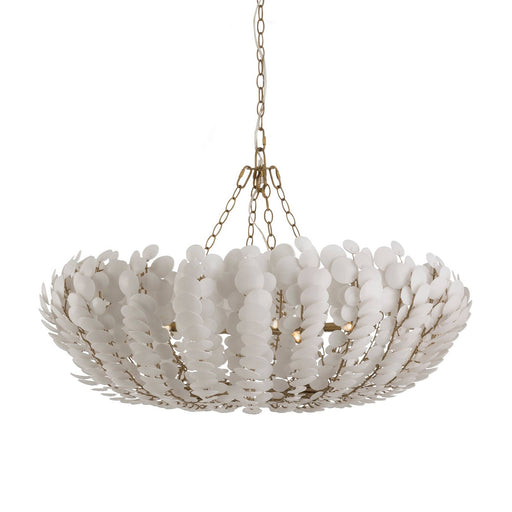 Bilal Six Light Chandelier Ivory/Antique Brass