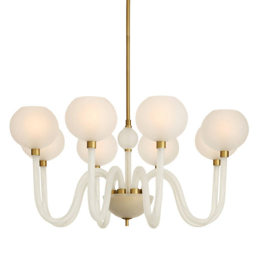 Tebaldi Eight Light Chandelier Clear Etched/Antique Brass