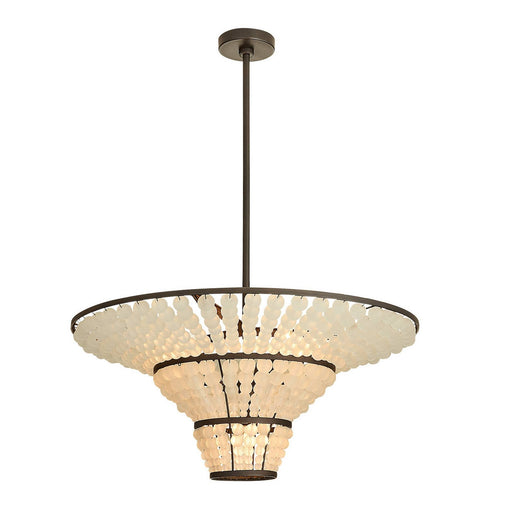 Lulu Four Light Chandelier Bronze/Organic Frosted