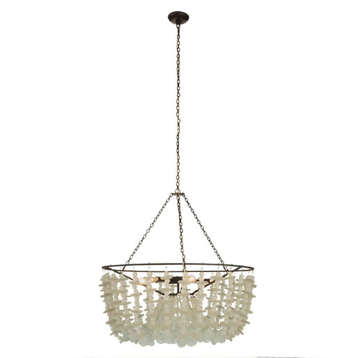 Cyprus Six Light Chandelier Organic Frosted/Bronze