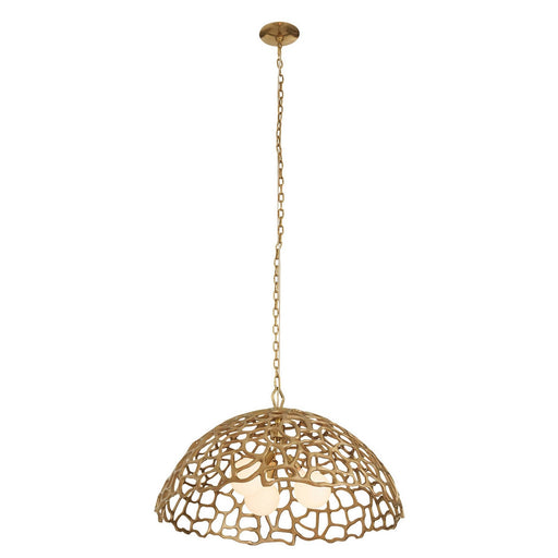 Lotus Three Light Pendant Antique Brass/Antique Brass