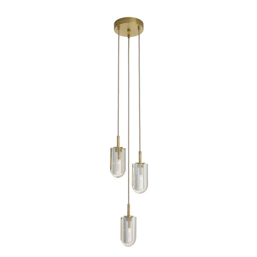 Javier Three Light Chandelier Champagne/Antique Brass