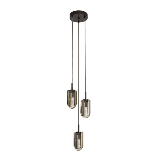 Javier Three Light Chandelier Smoke/English Bronze