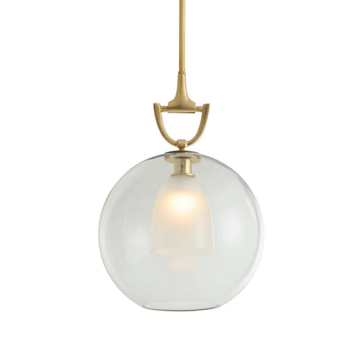 Estribo One Light Pendant Clear/Antique Brass