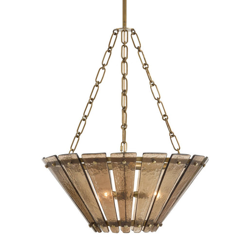 Decora Three Light Chandelier Smoke/Antique Brass